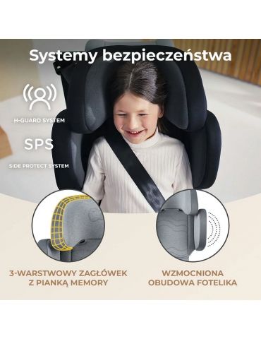Kinderkraft Xpand 2 I-Size Fotelik samochodowy 100-150cm rocket grey Kinderkraft Xpand 2 I-Size Fotelik samochodowy 100-150cm rocket grey