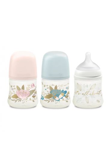 Suavinex Butelka o wolnym przepływie smoczek Sx Pro 150ml Gold edition różowa Suavinex Butelka o wolnym przepływie smoczek Sx Pro 150ml Gold edition różowa