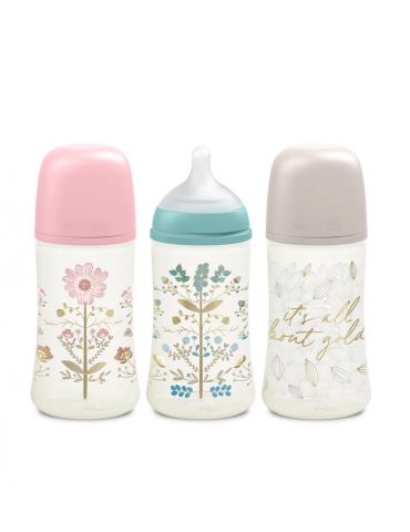 Suavinex Butelka o średnim przepływie smoczek Sx Pro 270ml Gold edition niebieska Suavinex Butelka o średnim przepływie smoczek Sx Pro 270ml Gold edition niebieska