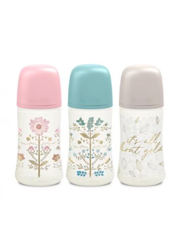 Suavinex Butelka o średnim przepływie smoczek Sx Pro 270ml Gold edition niebieska Suavinex Butelka o średnim przepływie smoczek Sx Pro 270ml Gold edition niebieska