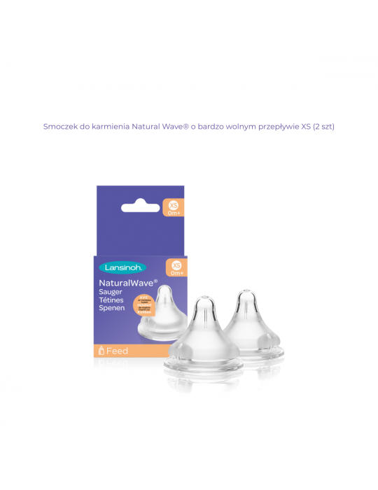 Lansinoh Smoczki Natural Wave bardzo wolny XS 0m+