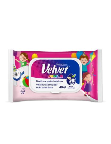 Velvet Junior Papier toaletowy nawilżany 48szt