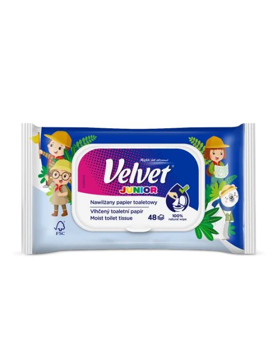 Velvet Junior Papier toaletowy nawilżany 48szt