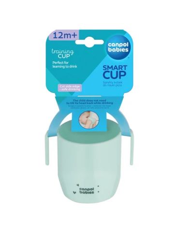Canpol Babies Sprytny otwarty kubek do nauki picia dla dzieci 180ml turkusowy