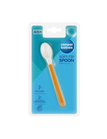 Canpol babies Łyżeczka elastyczna z długim uchwytem żółta