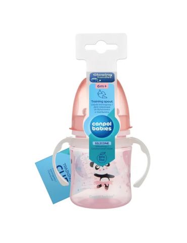 Canpol Babies Kubek treningowy EasyStart 120 ml Exotic animals różowy
