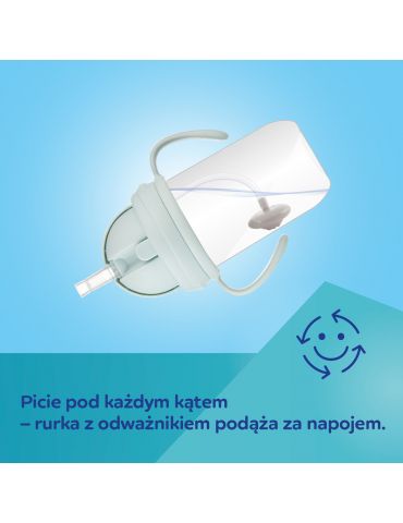 Canpol Babies Kubek niekapek z rurką i odważnikiem 270 ml kremowy