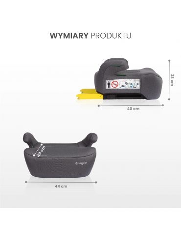 Caretero Jaguar i-size fotelik samochodowy podwyższenie 125-150cm black