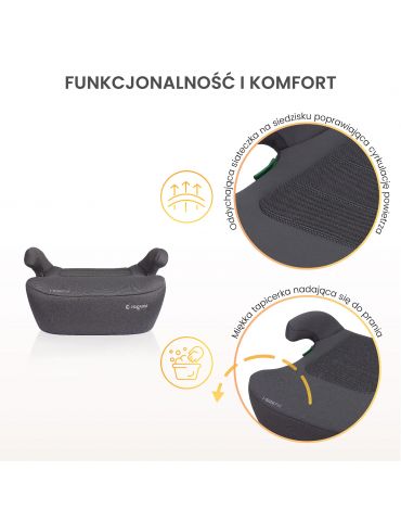 Caretero Jaguar i-size fotelik samochodowy podwyższenie 125-150cm black