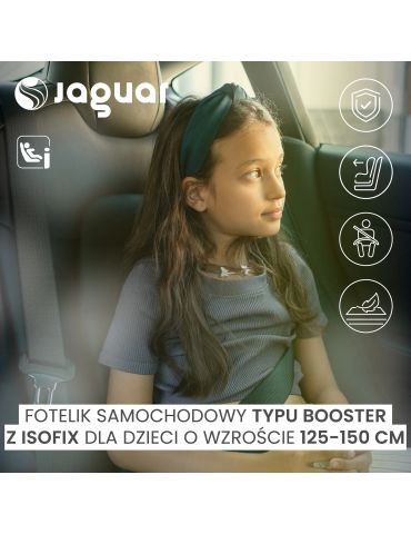 Caretero Jaguar i-size fotelik samochodowy podwyższenie 125-150cm black