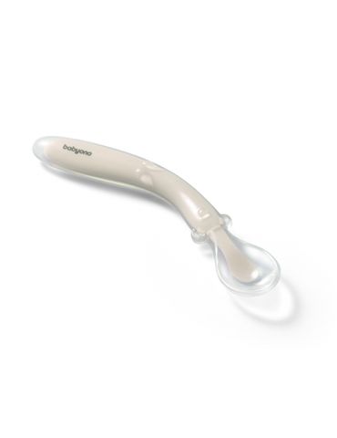 BabyOno Elastyczna silikonowa łyżeczka beżowa