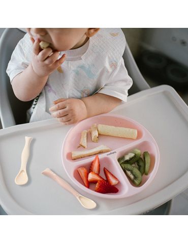 BabyOno Elastyczne Łyżeczki 2szt. beż/róz