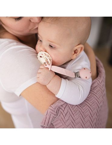 BabyOno Zawieszka do smoczka silikonowa rózowa