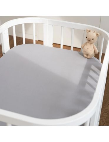 Waldin Prześcieradło bawełniane 93x65 do łóżeczka 5w1 szare