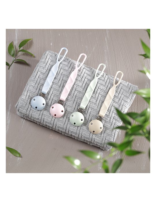 BabyOno Zawieszka do smoczka silikonowa beżowa