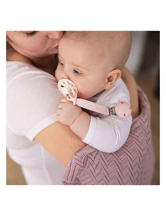 BabyOno Zawieszka do smoczka silikonowa beżowa