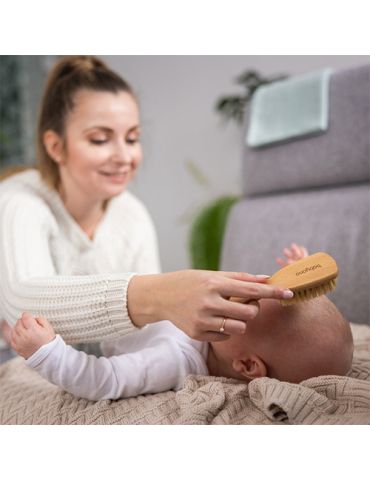 BabyOno Szczotka do włosów z naturalnego włosia średnio miękka
