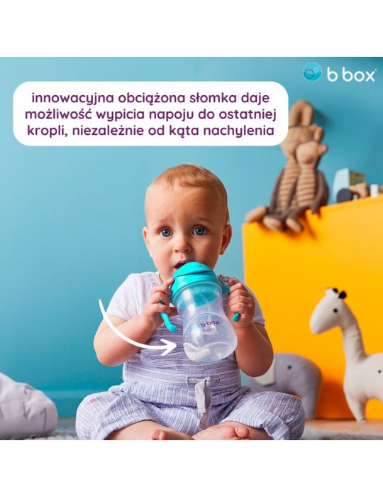 B.Box Bidon ze słomką 240ml Lazurowy