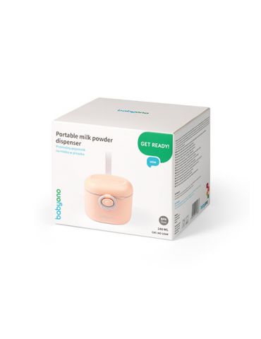 BabyOno Pojemnik przenośny na mleko w proszku brzoskwinia