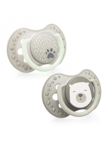 LOVI Smoczek silikonowy dynamiczny 0-6m Buddy Bear 2szt
