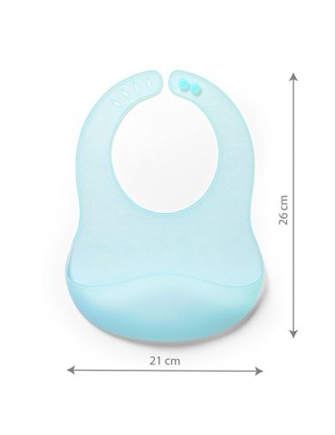 BabyOno Śliniak silikonowy ultracienki niebieski