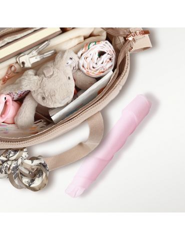 BabyOno Śliniak silikonowy ultracienki różowy