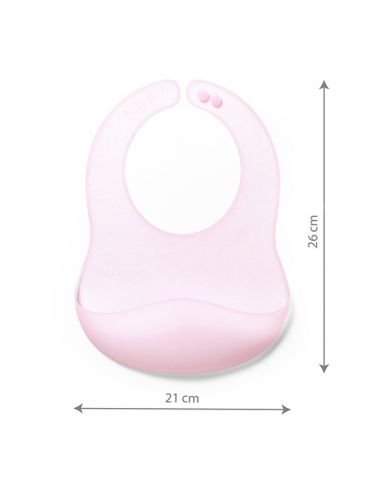 BabyOno Śliniak silikonowy ultracienki różowy