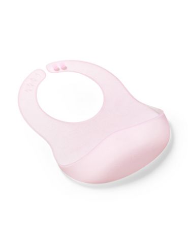 BabyOno Śliniak silikonowy ultracienki różowy