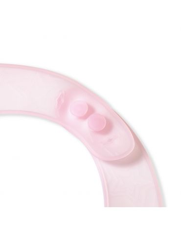 BabyOno Śliniak silikonowy ultracienki różowy