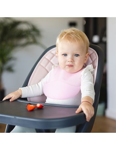 BabyOno Śliniak silikonowy ultracienki różowy