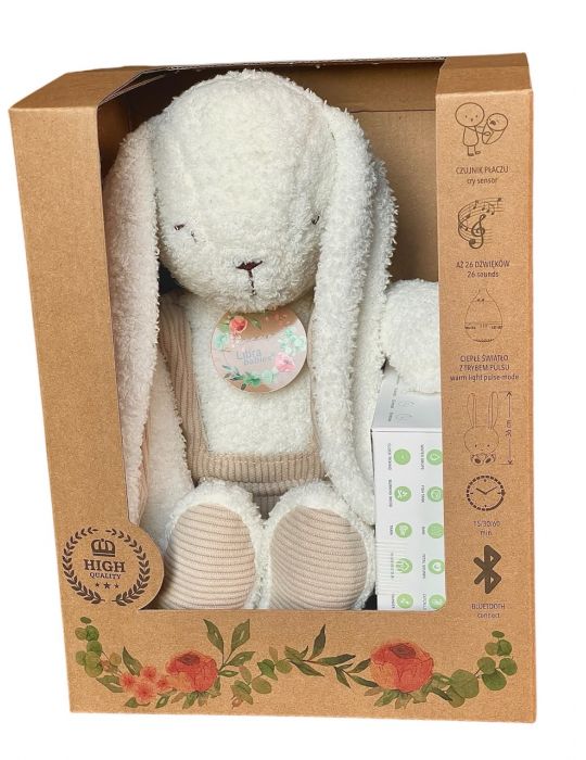 Libra Królik Szumio z lampką dźwiękiem czujnikiem bluetooth Biały