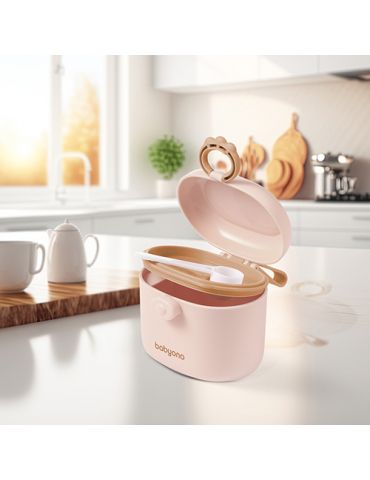 BabyOno Pojemnik przenośny na mleko w proszku beżowy