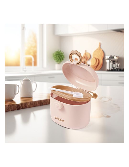 BabyOno Pojemnik przenośny na mleko w proszku beżowy