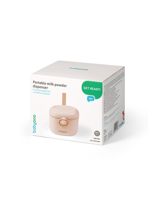 BabyOno Pojemnik przenośny na mleko w proszku beżowy