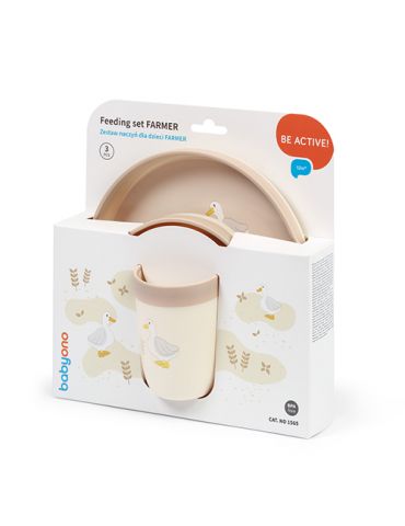 BabyOno Zestaw naczyń dla dzieci Farmer 3-elementy