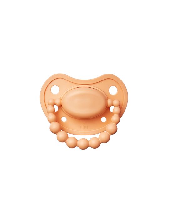 Luu Kids Smoczek silikonowy pozycjonujący 0-3m+ Summer Apricot