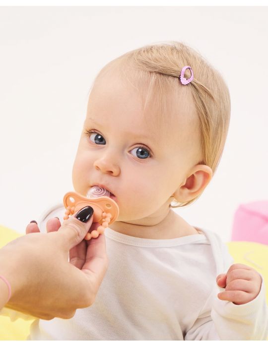Luu Kids Smoczek silikonowy pozycjonujący 3-6m+ Summer Apricotmer Apricot