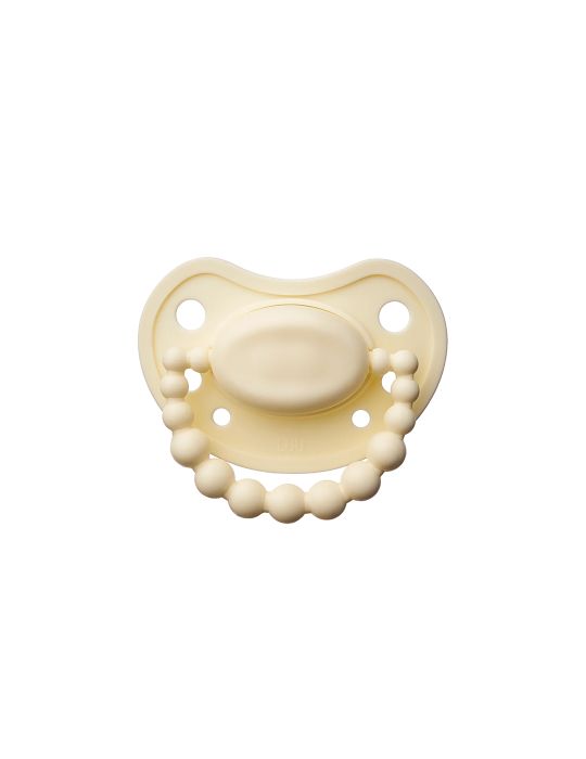 Luu Kids Smoczek silikonowy pozycjonujący 3-6m+ Creamy lemon