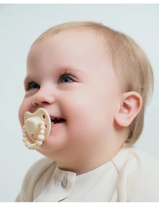 Luu Kids Smoczek silikonowy pozycjonujący 3-6m+ American cream