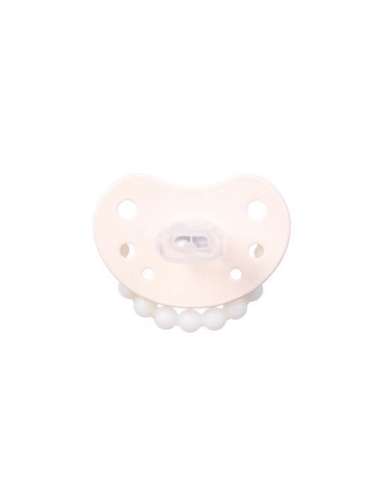 Luu Kids Smoczek silikonowy pozycjonujący 3-6m+ American cream glow