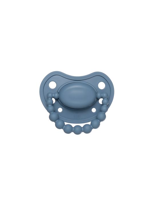 Luu Kids Smoczek silikonowy pozycjonujący 3-6m+ Cloudy blue