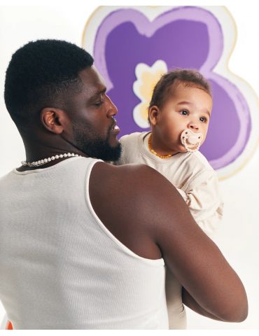 Luu Kids Smoczek silikonowy pozycjonujący 3-6m+ Cookie beige