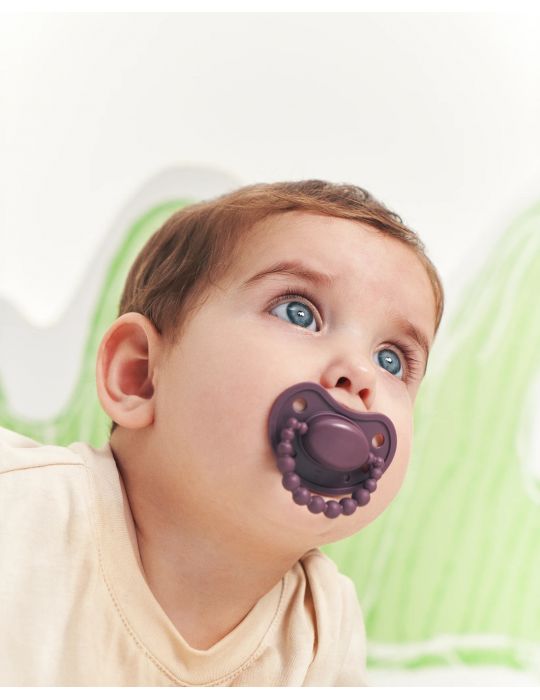 Luu Kids Smoczek silikonowy pozycjonujący 3-6m+ Sweet plum