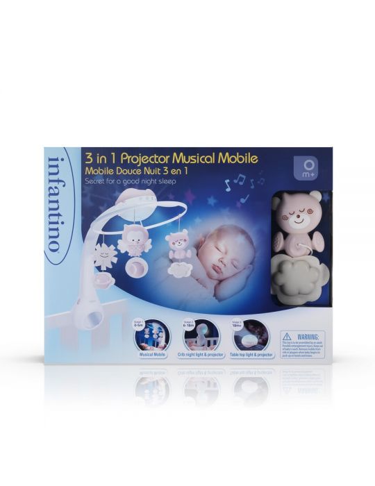 Infantino Karuzela Muzyczna 3w1 pudrowy róż