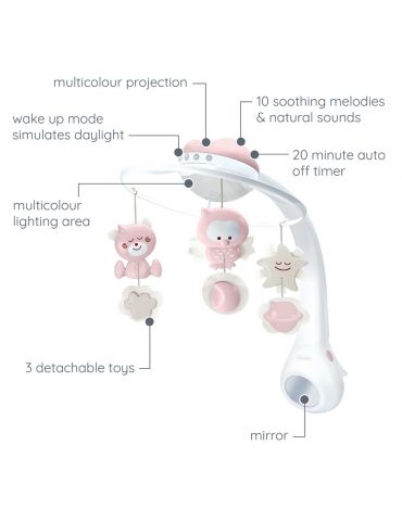 Infantino Karuzela Muzyczna 3w1 pudrowy róż