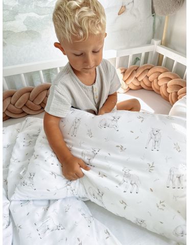 Lulumi Warkocz ochraniacz do łóżeczka Narrow 200 cm Szary