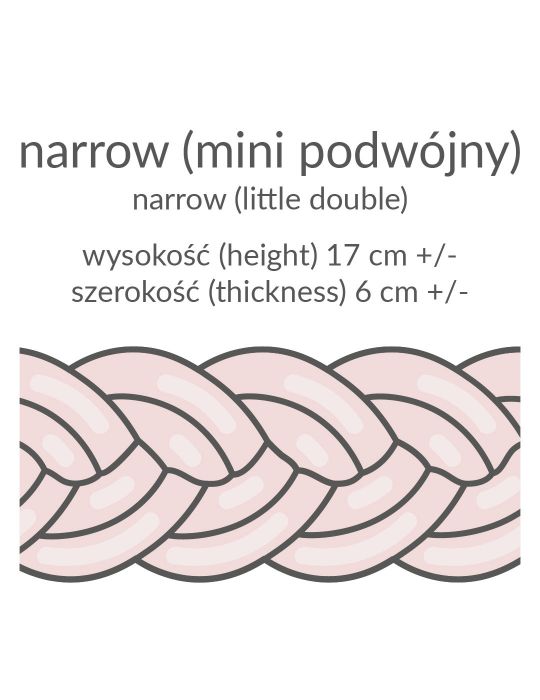 Lulumi Warkocz ochraniacz do łóżeczka Narrow 300 cm Jasny Szary