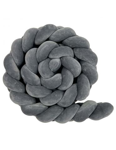 Lulumi Warkocz ochraniacz do łóżeczka Kłos mini 200 cm Szary