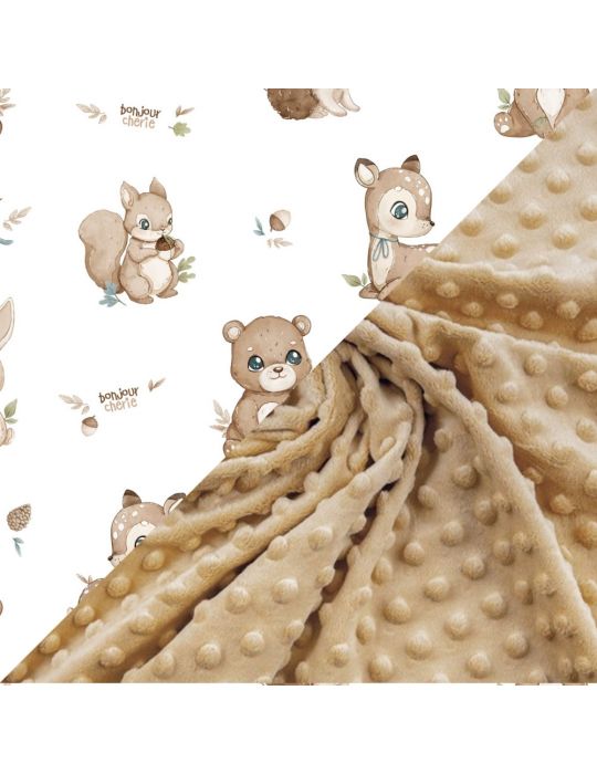 Bonjour Cherie Kokon niemowlęcy bawełniany Las Minky Beige