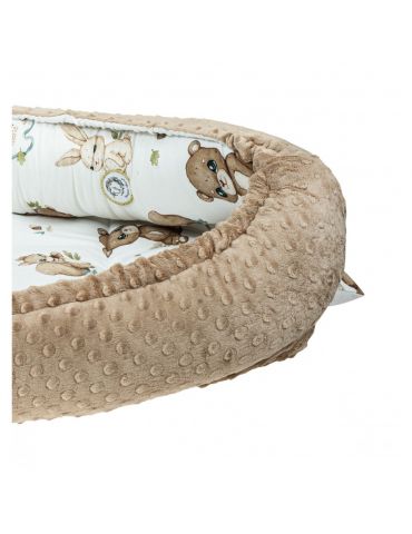 Bonjour Cherie Kokon niemowlęcy bawełniany Las Minky Beige